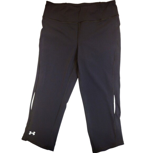 Under Armour Black High Rise Capri SM/P Athletic Women Pants/Leggings - Picture 3 of 9